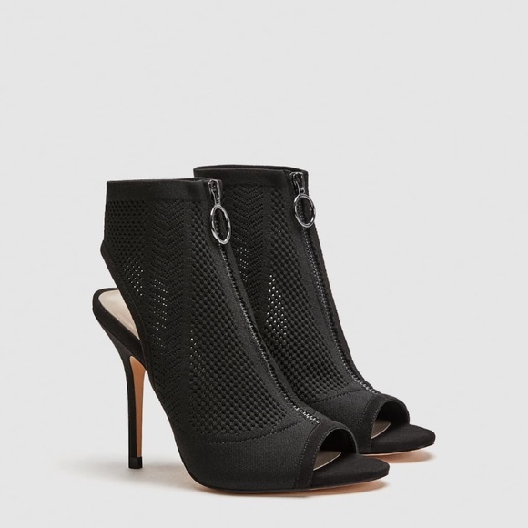 NWT • Zara • Fabric High-Heel Sandals with Zip - Picture 2 of 6